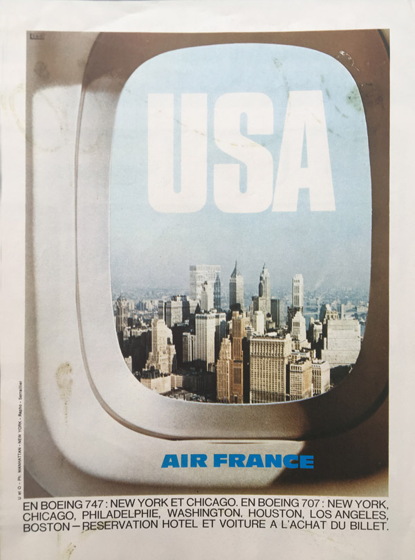 PUBLICITE  1971  AIR FRANCE  le boeing 747 