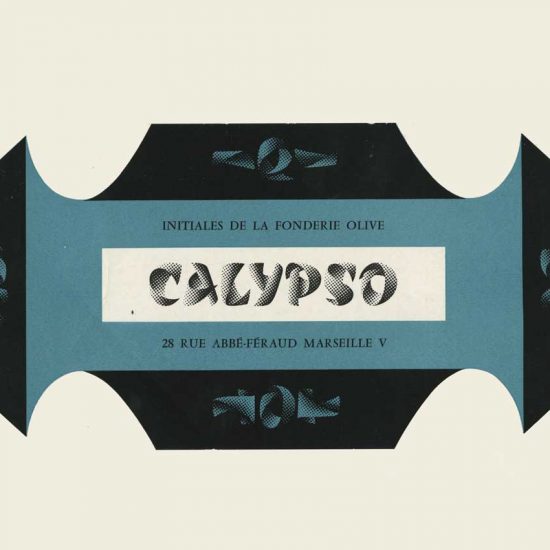 Spécimen typo Calyspo, 1958 - Roger Excoffon