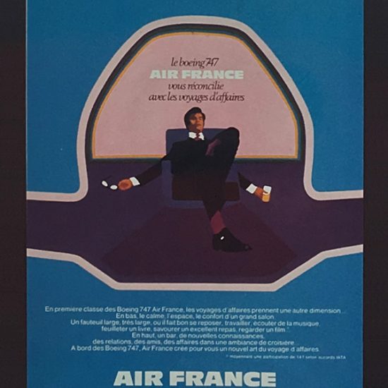 Annonce publicitaire Air France Boeing 747 - Roger Excoffon