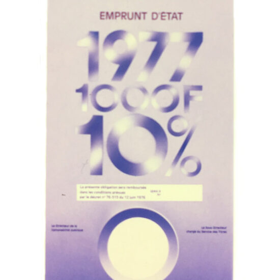 Emprunt d'état 1977 - Roger Excoffon